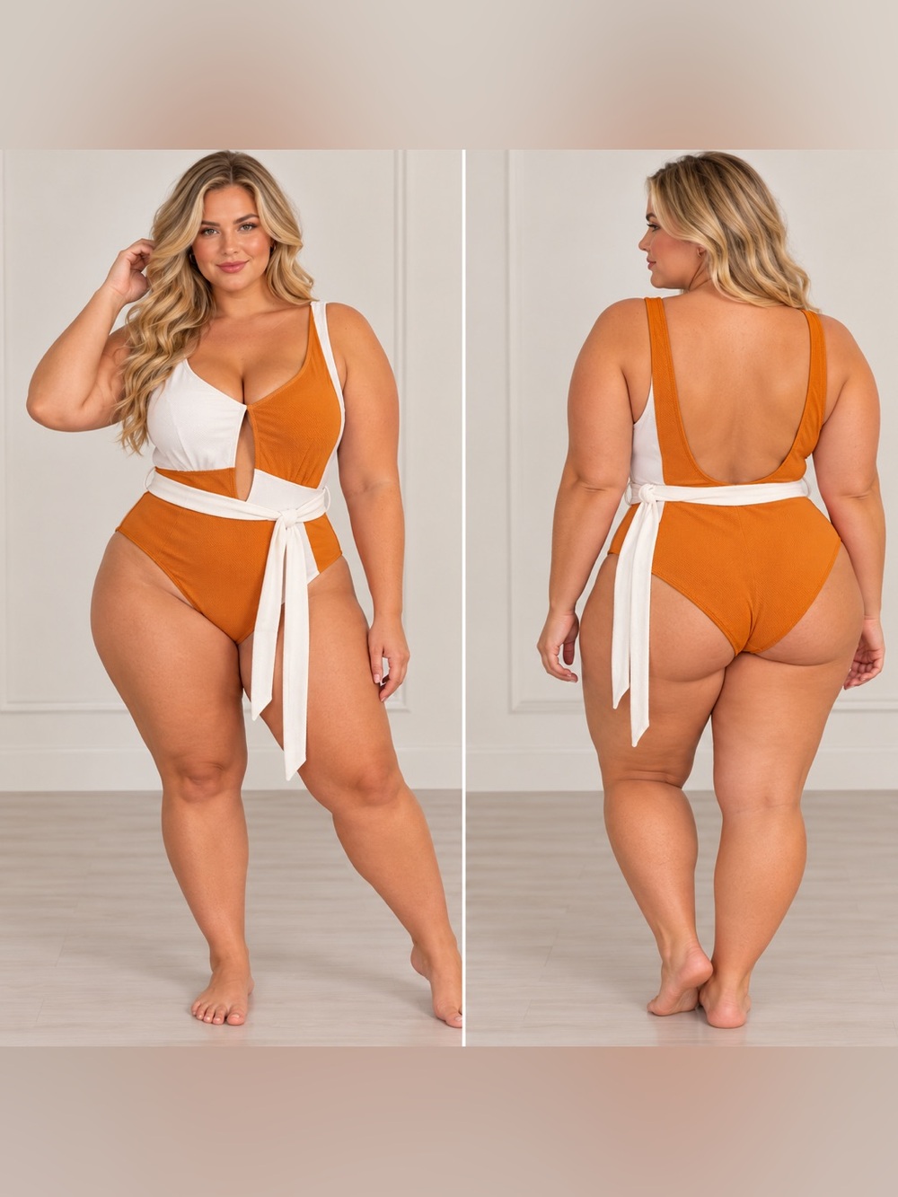 Cupshe two tone Swim Suit